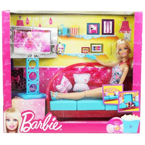 15,95 € barbie ken puppe und waschmaschine spielset. Mattel T8008 Barbie Puppe Möbel Wohnzimmer Kosmetik ...