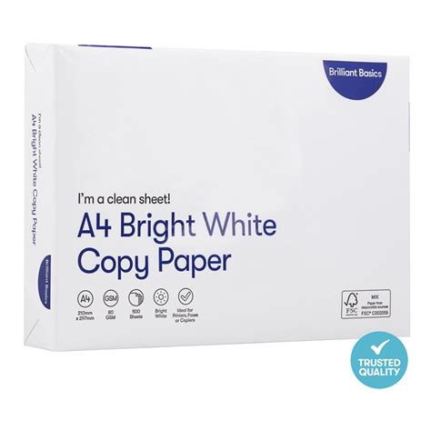 Brilliant Basics A4 Copy Paper 500 Sheet White Big W