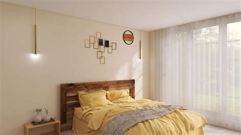 Bedroom Interior Design 3d Render Modern 3d Illustration Elegance