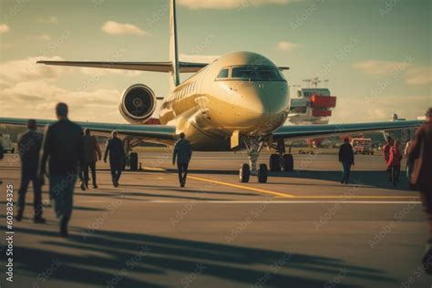 Cinematic Airport Scene Bustling Crowd Is Captured With A Speed