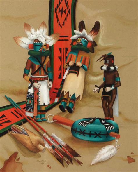 Still Life Painting Of Hopi Pueblo Material Culture By Raymond Naha
