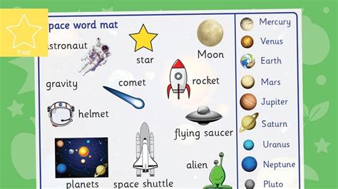Space Word Mat Ks1 Space Words Teachers Pet Ks1