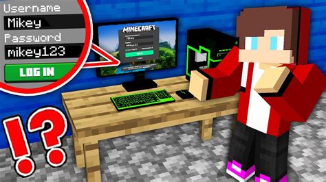 JJ Hacked Mikey S Computer In Minecraft Challenge Maizen Mizen Mazien YouTube