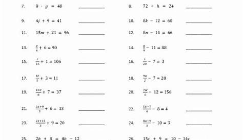 Multi Step Equations Worksheets | Multi step equations worksheets