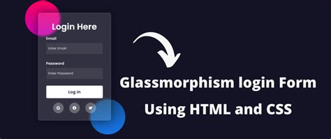 Glassmorphism Login Form Using HTML And CSS DEV Community
