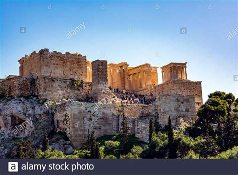 Acropolis View From Areopagus Hill Athens Greece Stock Photo Alamy