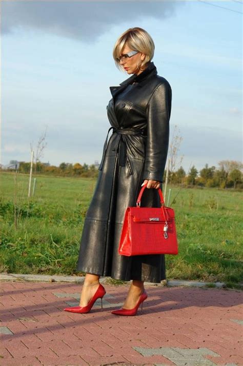 Lady Barbara Long Leather Coat Leather Outfit Leather Fashion Black