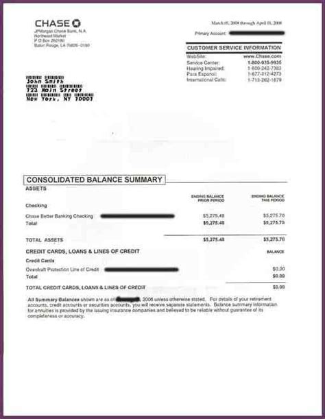 Chase Bank Statement Template Statement Template Chase Bank Bank