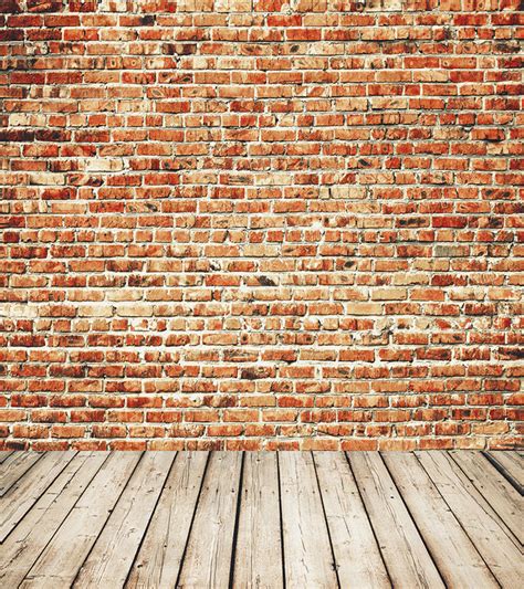 Vintage Red Brick Wall Photography Backdrops For Photo Booth Wood Floor