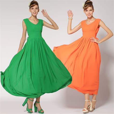 2014 Solid Color Slim Strap Both Sides Maxi Women Summer Long Dresses