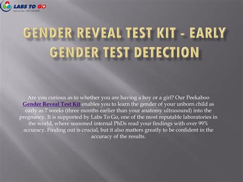 Ppt Early Gender Reveal Test Kit Labs To Go Powerpoint Presentation Id11875100