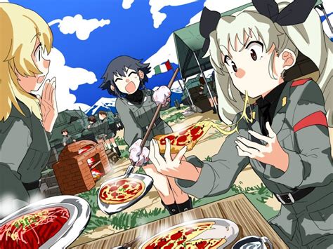 Anchovy Pepperoni And Carpaccio Girls Und Panzer Drawn By Tsuru