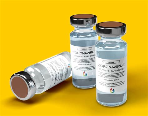 coronavirus vaccine bottle mockup graphicsfamily