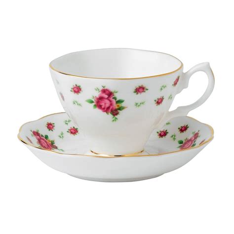 Royal Albert New Country Roses White Fine Bone China Teacup Saucer
