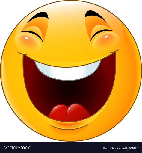 Cartoon Smiley Emoticon Laughing Vector Image On Vectorstock Emoji