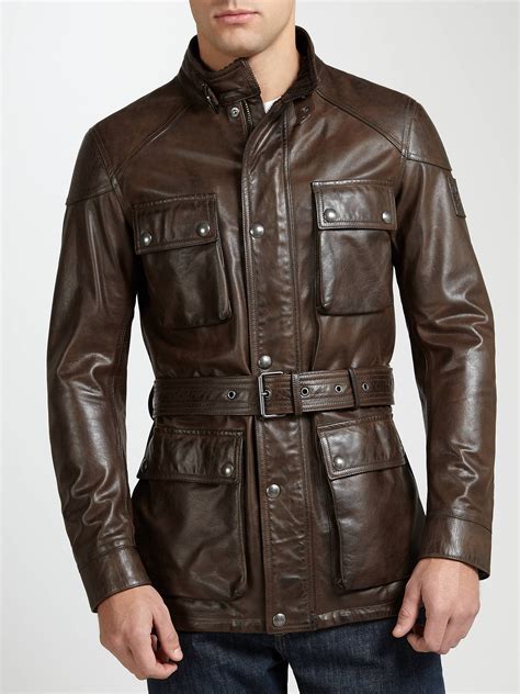 Belstaff Roadmaster Leather Jacket Blackbrown At John Lewis And Partners