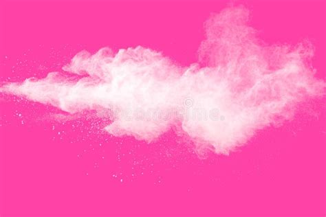 Freeze Motion Of White Particles On Pink Background Abstract White