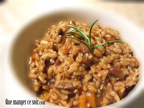 Recette de risotto de riz complet aux champignons