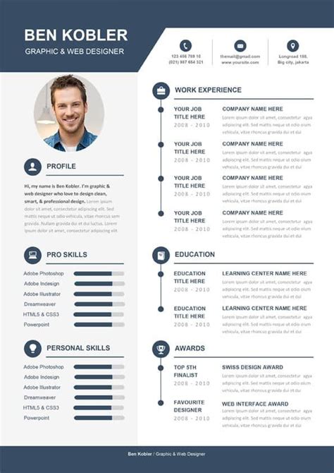 What we like most about this resume template is that the skills section goes first, which makes it perfect for career changers. Professional & Creative CV Template to Download in Word ...