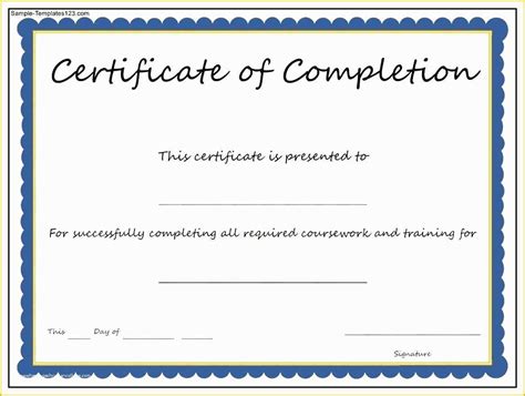 Generic Certificate Of Completion Template Pdf Printable Certificates