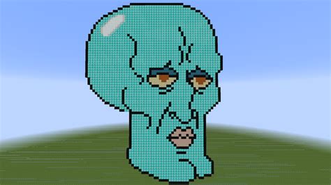Handsome Squidward Minecraft Pixel Art By Cobaltbrony On Deviantart
