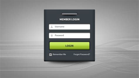 Free Member Login Form Panel Ui Free Psd At Freepsdcc