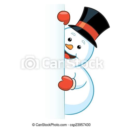 snowman peeking vector illustration of a snowman peeking out canstock