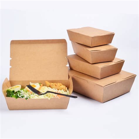 200 X 150 X 60 Brown Kraft Paper Meal Takeaway Lunch Box 1600 Ml Side