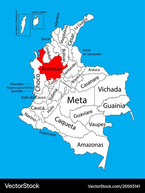 Mapa De Antioquia De Colombia Con El Illustrat Colombiano De La Bandera