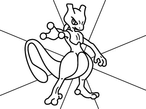 Mewtwo coloring page from generation i pokemon category. Mewtwo Pokemon coloring page - Coloring Pages 4 U
