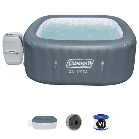 Coleman Saluspa 6 Person 114 Airjets Inflatable Squared Hot Tub Spa