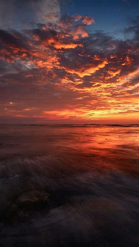 Sunset Evening Seascape Coast Sea Orange Sky Sky Aesthetic Sky