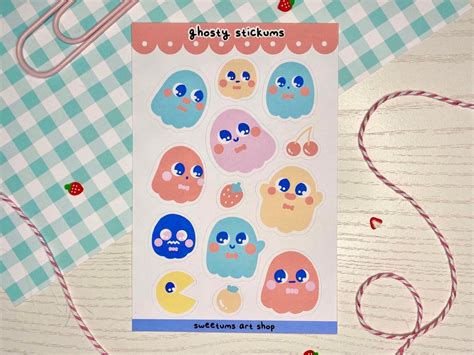 Ghostie Sticker Sheet L Cute Stickers For Journals And Planners Etsy