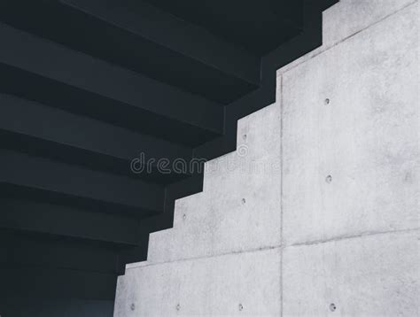 Metal Stairs On Cement Wall Texture Background Architecture Details