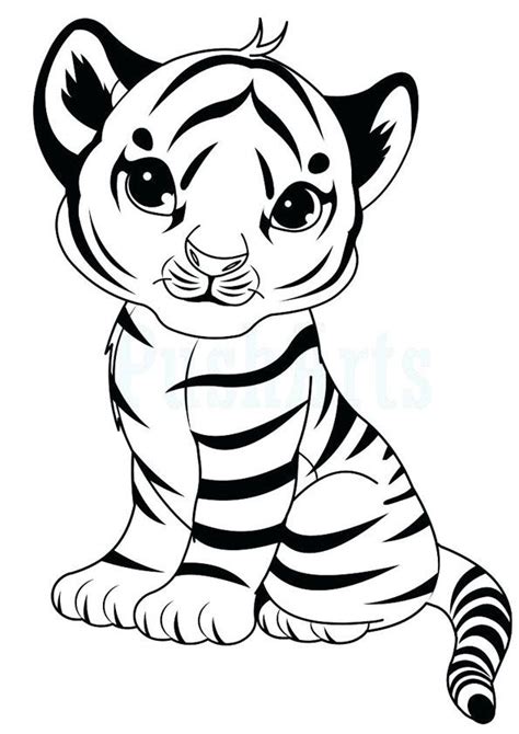 Baby Tiger Coloring Page Unicorn Coloring Pages Cartoon Tiger