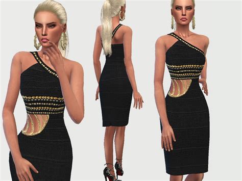 The Sims Resource Black Bandage Dress
