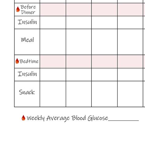 Type 1 Diabetes Blood Sugar Log Blood Glucose Insulin Etsy