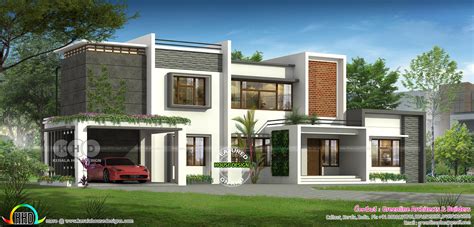 5 Bedroom Modern Luxury House Design With Free House Plan Free Kerala