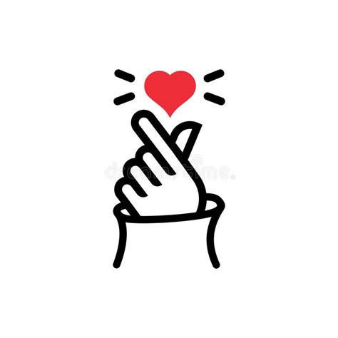 Mini I Love You Hand Korean Heart Finger I Love You Sign Icon Vector