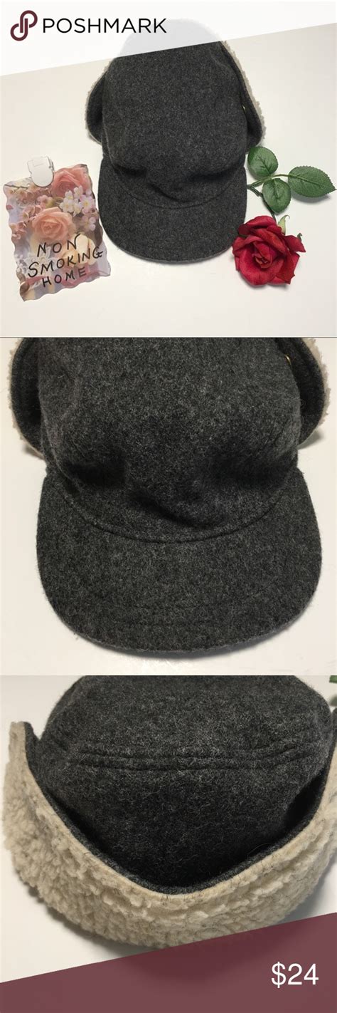 Stormy Kromer Gray Hat Sherpa Lining Handcrafted Stormy Kromer Gray Hat