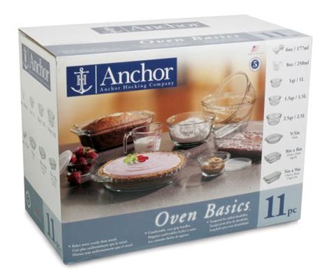 Anchor Hocking Oven Basics 11 Piece Bake Set Crystal Clear Bakeware