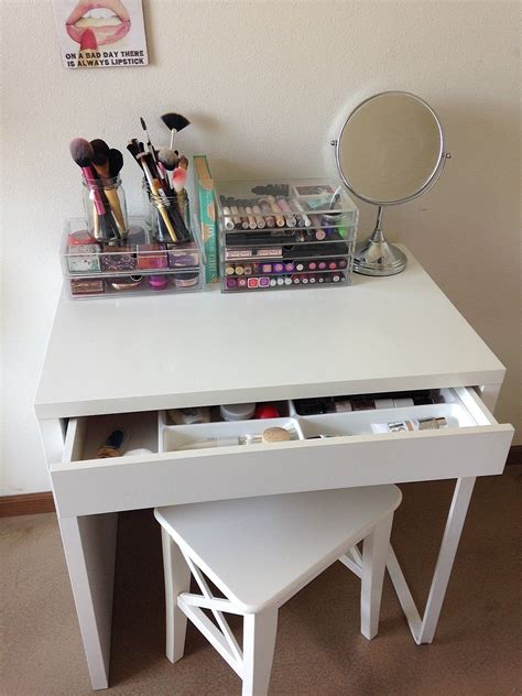 Makeup storage ideas all white bedroom malm dressing table. IKEA Micke as Vanity Desk Dressing Table White | Diy ...