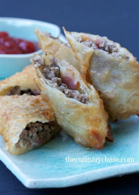Bacon Cheeseburger Egg Rolls The Culinary Chase