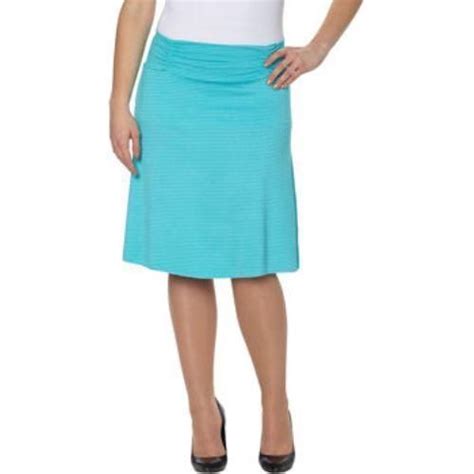 Tranquility Colorado Turquoise Skirt Aqua Mini Stripe Wrinkle Free Pull