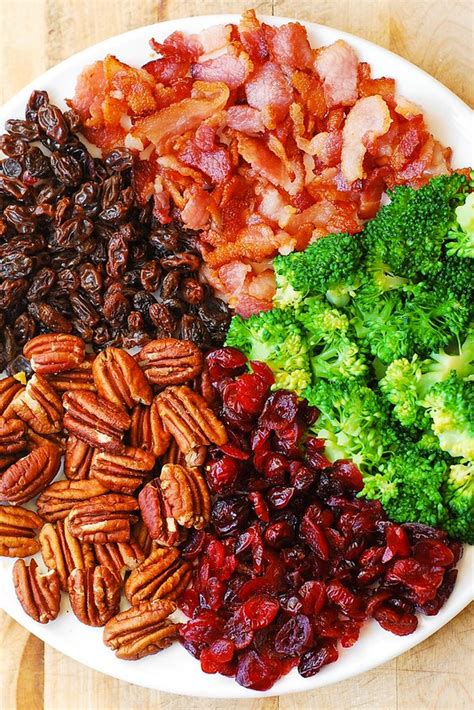 This carrot and raisin salad is chock full of good for you ingredients and makes a fabulous side for all the summer things. Broccoli Pecan Cranberry Salad with Bacon - Julia's Album