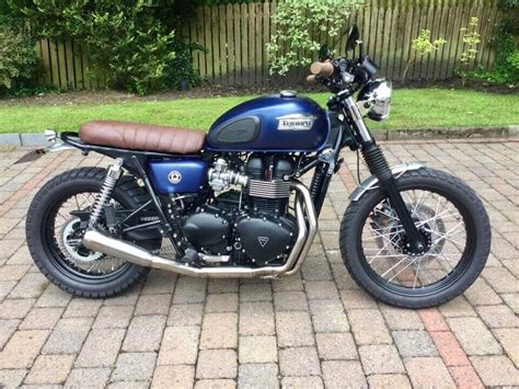 The modern triumph bonneville, released in 2001 to much critical acclaim, is based on the original this is a 2008 triumph t100 scrambler custom built by hammarhead industries. Triumph Bonneville T100 custom | in Ramsbottom, Manchester ...