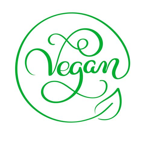 Vector Illustration Of Vegan Calligraphy Lettering Word Text Food