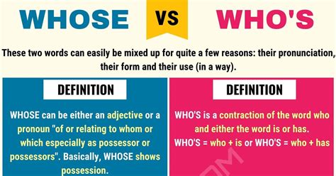 Whose Vs Who S Useful Difference Between Who S Vs Whose 7 E S L