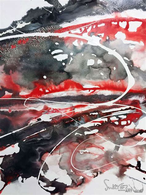Black And Red Abstract Art Underscore Nine Original