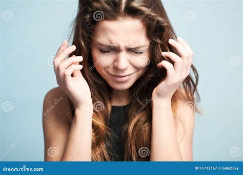 The Upset Woman Loudly Cries Stock Image Image Of Mistake Doubt